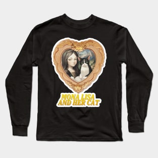 Mona Lisa and her cat Long Sleeve T-Shirt